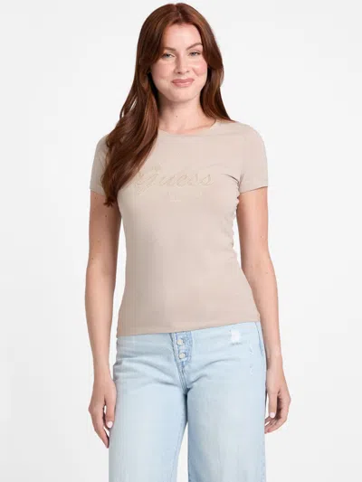 Guess Factory Eco Itzel Logo Tee In Neutral
