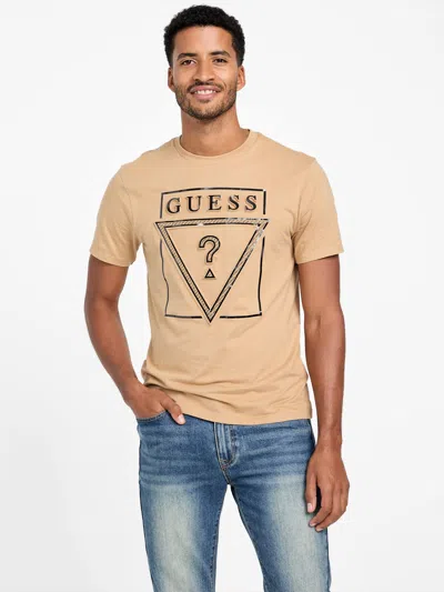 Guess Factory Eco Itzel Logo Tee In Beige
