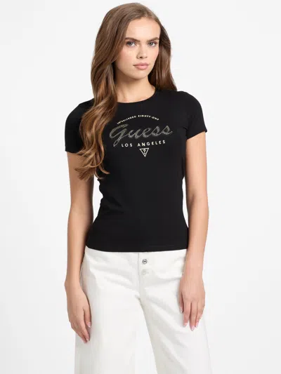 Guess Factory Eco Itzel Logo Tee In Black