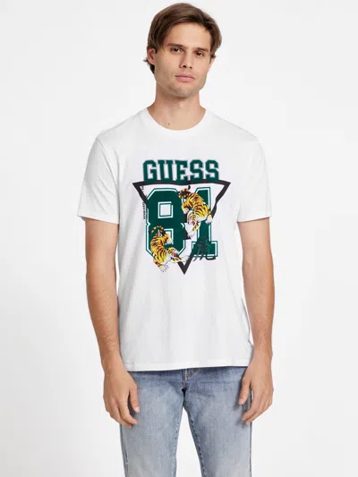 Guess Factory Eco Jamos Logo Tee In White