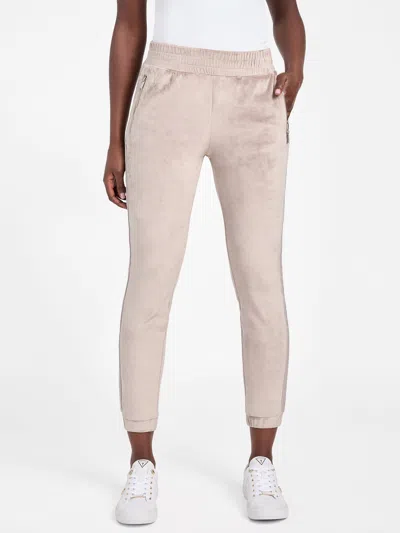 Guess Factory Eco Janess Logo-tape Velour Joggers In Multi