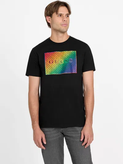 Guess Factory Eco Jon Pride Logo Tee In Black
