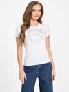Guess Factory Eco Julie Rhinestone Tee In White