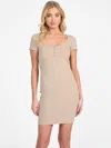 Guess Factory Eco Kandy Ribbed-knit Dress In Beige