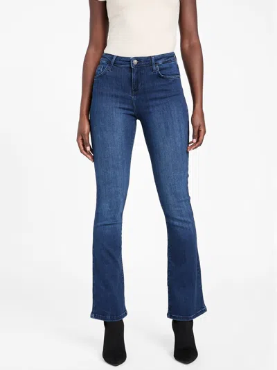 Guess Factory Eco Kelsie Mid-rise Bootcut In Blue