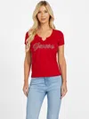 Guess Factory Eco Kiara Logo Tee In Red