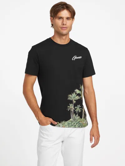 Guess Factory Eco Kolly Palm Logo Tee In Black