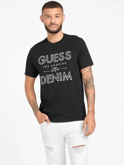 Guess Factory Eco Lanno Logo Tee In Black