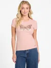 Guess Factory Eco Leah Butterfly Tee In Pink