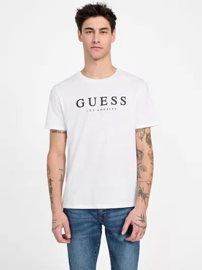 Guess Factory Eco Leo Logo Tee In White