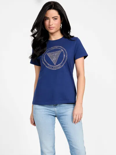 Guess Factory Eco Liana Triangle Tee In Blue