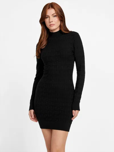 Guess Factory Eco Lianna Mock-neck Dress In Black