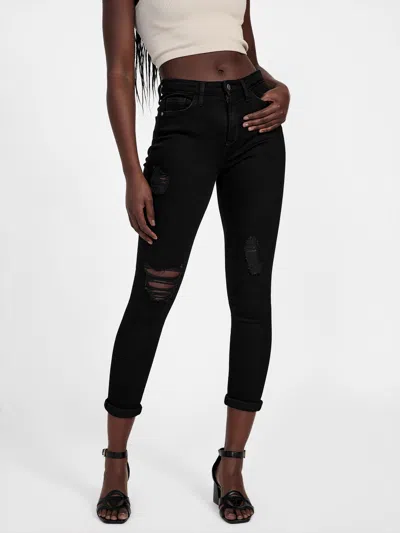 Guess Factory Eco Liberty Distressed Skinny Jeans In Black