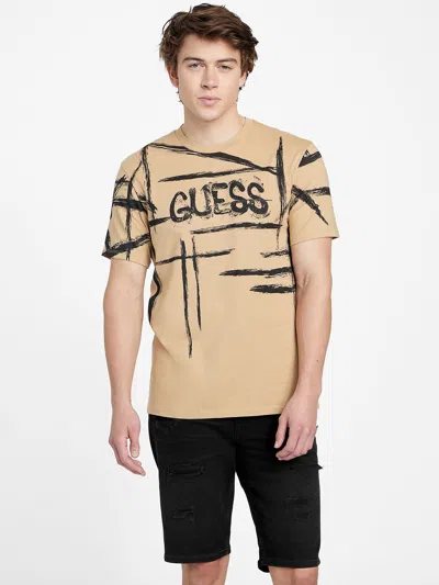Guess Factory Eco Linas Paint Tee In Beige