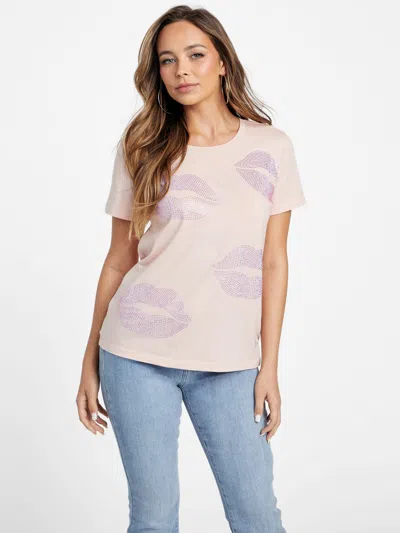 Guess Factory Eco Lolo Lip Tee In Pink