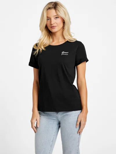 Guess Factory Eco Lyla Embroidered Tee In Black