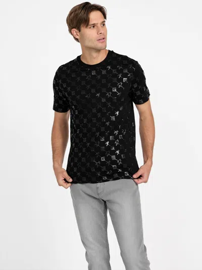 Guess Factory Eco Mick Logo Tee In Black