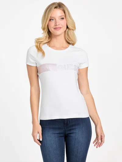 Guess Factory Eco Mirabella Logo Tee In White