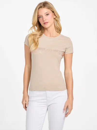 Guess Factory Eco Mirabella Logo Tee In Sand