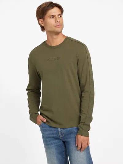 Guess Factory Eco Pedro Long-sleeve Crewneck Tee In Green