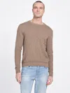 Guess Factory Eco Pedro Textured Logo Sweater In Brown