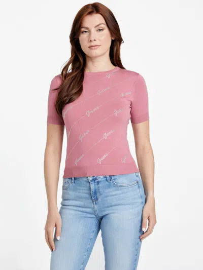 Guess Factory Eco Peggy Sweater Top In Pink
