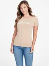 Guess Factory Eco Perla Logo Tee In Beige