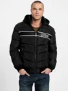 Guess Factory Eco Pietros Padded Hooded Jacket In Black