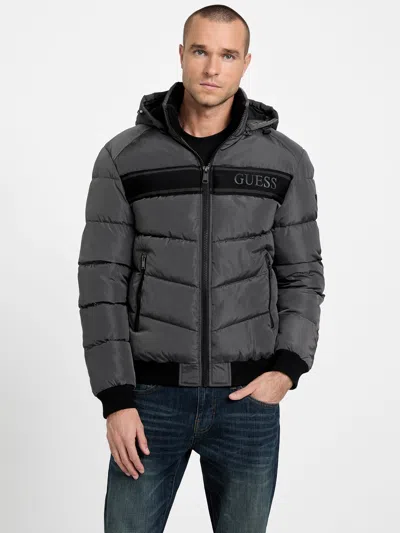 Guess Factory Eco Pietros Padded Hooded Jacket In Gray