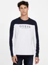 Guess Factory Eco Rey Crewneck Long-sleeve Tee In White