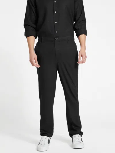 Guess Factory Eco Rome Linen Pants In Black