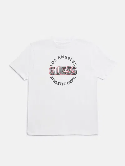 Guess Factory Kids' Eco Round Logo Tee (7-16) In White
