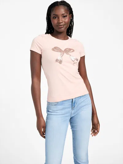 Guess Factory Eco Rowe Tee In Pink