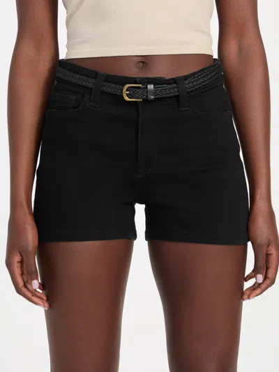 Guess Factory Eco Sally Belted Denim Shorts In Black