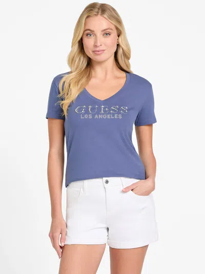 Guess Factory Eco Salsa Logo Tee In Blue