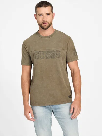 Guess Factory Eco Santiago Crewneck Logo Tee In Brown
