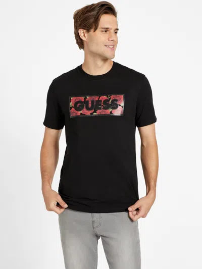 Guess Factory Eco Slomer Logo Tee In Black