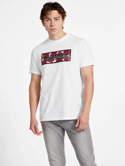 Guess Factory Eco Slomer Logo Tee In White