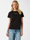 Guess Factory Eco Studs Logo Tee In Black