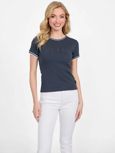 Guess Factory Eco Teddy Logo Tee In Multi