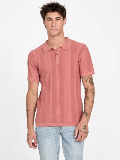 Guess Factory Eco Tico Sweater Polo In Pink