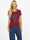 Guess Factory Eco Verona Beaded Crewneck Tee In Burgundy