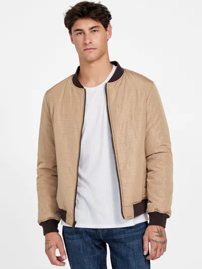 Guess Factory Eco Winnie Reversible Padded Jacket In Brown