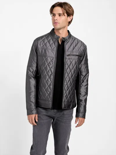 Guess Factory Eco Zack Quilted Moto Jacket In Multi