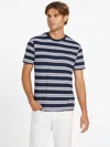 Guess Factory Eco Zack Striped Tee In Blue