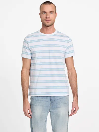 Guess Factory Eco Zack Striped Tee In White