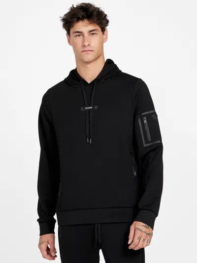 Guess Factory Eduardo Pullover Hoodie In Black