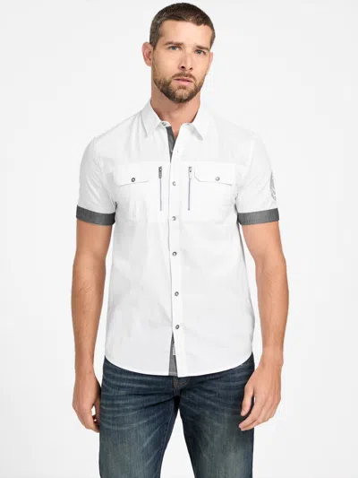 Guess Factory Edward Woven Shirt In White