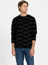 Guess Factory Eith Logo Long-sleeve Tee In Black