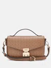 Guess Factory Elaina Micro Print Crossbody In Brown